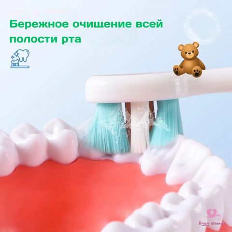 Ультрамягкая детская зубная щетка для чистки зубов и полости рта для детей, 2+ (10000 щетинок), медвежонок