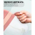 Кружка-поильник с гибкой силиконовой трубочкой и удобными ручками для детей с 6 месяцев  250 мл, цвет розовый, Обезьянка